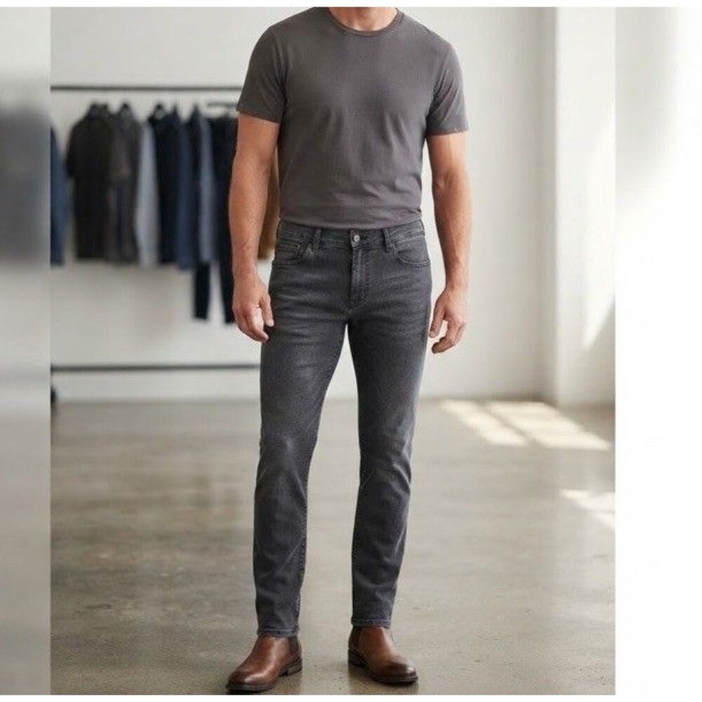 English Laundry Pants Men 34x27 Gray 5-Pocket Stretch Casual Trousers 1365289-05